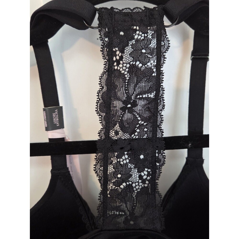 Victoria's Secret Body By Victoria Black Racerback Demi Bra Lace  34DDD - Picture 5 of 11